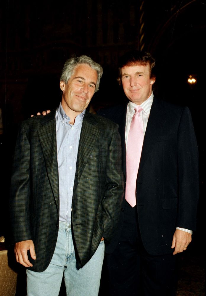 Donald Trump (right) with Jeffrey Epstein (left).