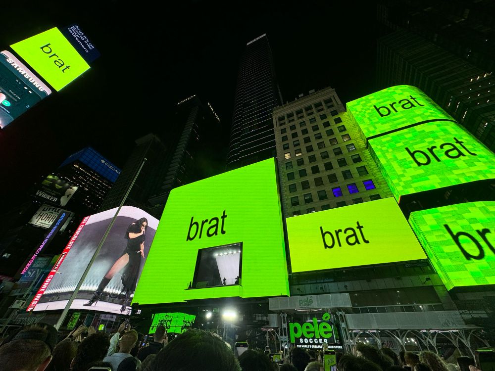 ‘BRAT’ billboards in Times Square. 