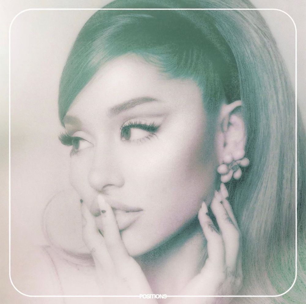 Cover for ‘Positions’ by Ariana Grande which features a track titled ‘pov’ (point of view).