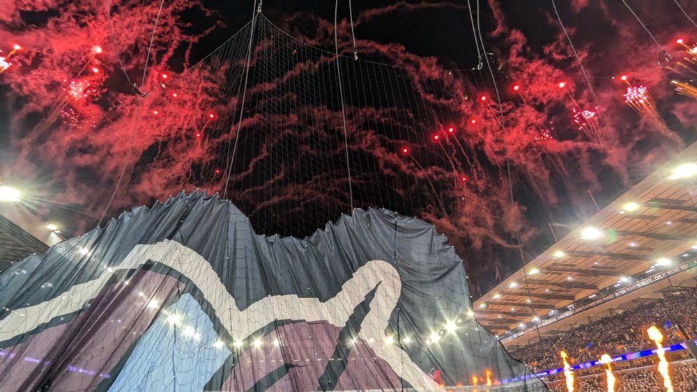 Fireworks in the sky above Villa Park