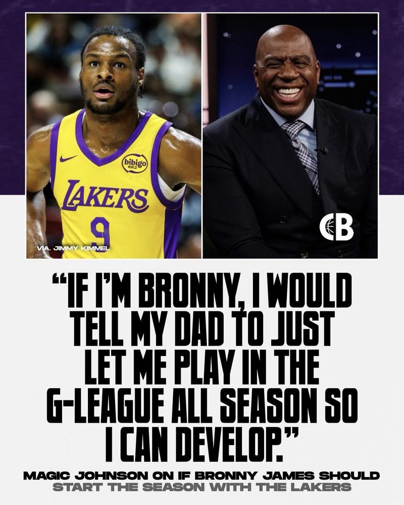 “If I’m Bronny, I would tell my dad, ‘Just let me play in the G League all season so that I can develop. He doesn’t need to be sitting on the Laker bench and not playing. That’s not a knock against him — he’s just not ready.'