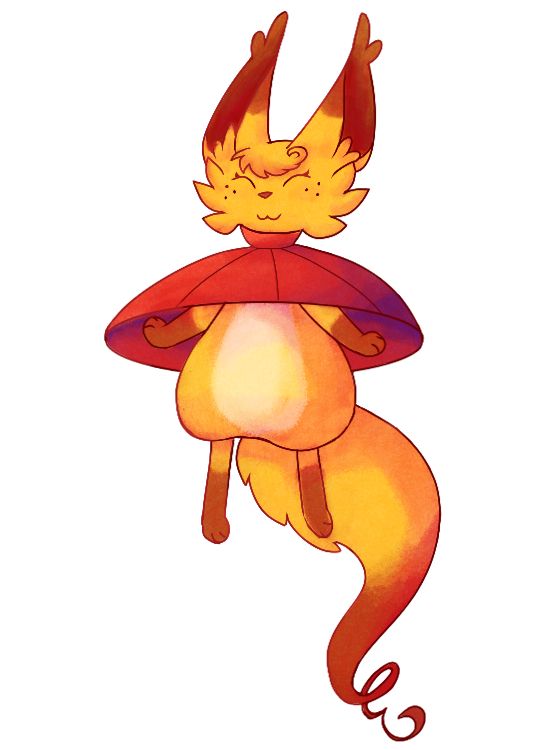 Art of Raya from Yokoka's Quest, cosplaying as Hornet from Hollow Knight: Silksong, dressed in her drifter's cloak. She is floating with her cloak opened up like an parachute around her, with her arms hanging slightly to her side, and her feet and tail dangling down, similar to Hornet's floating pose.