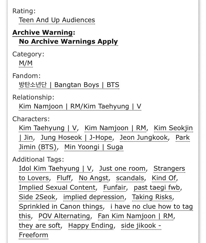 Idol Kim Taehyung I V, Just one room, Strangers to Lovers, Fluff, No Angst, scandals, Kind Of, Implied Sexual Content, Funfair, past taegi fwb, Side 2Seok, implied depression, Taking Risks, Sprinkled in Canon things, i have no clue how to tag this, POV Alternating, Fan Kim Namjoon I RM, they are soft, Happy Ending, side jikook -
Freeform