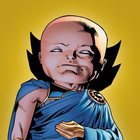 Uatu the Watcher silently watching and judging you specifically.

Yellow background.