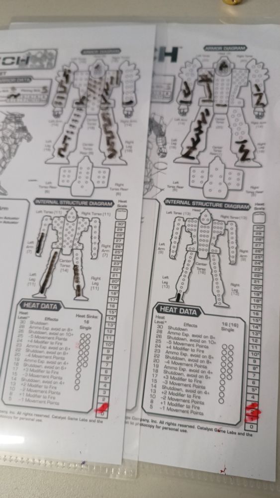 The condition of my mechs at end of game. Vindicator fell over knocking out the pilot.
