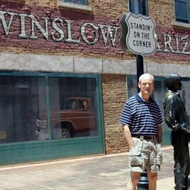 Me, standing on the corner in Winslow, Arizona.