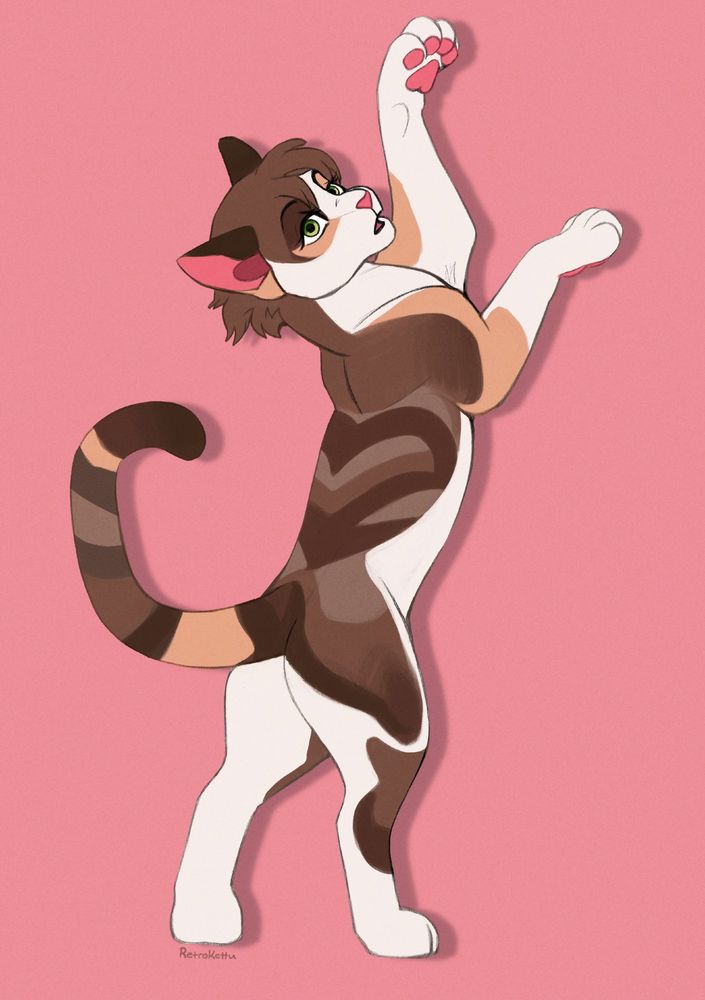 Drawing of a brown tabby cat