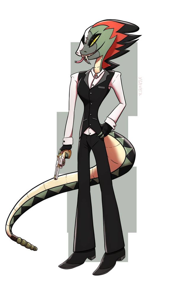 Damian Sharp with a pistol
Art by SouLevel1