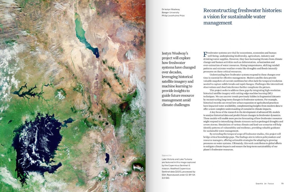 Screenshot of a project featured in the Trust's 2024 Annual Review. Satellite image of Lake Victoria and Lake Turkana, forest clearly visible in green.