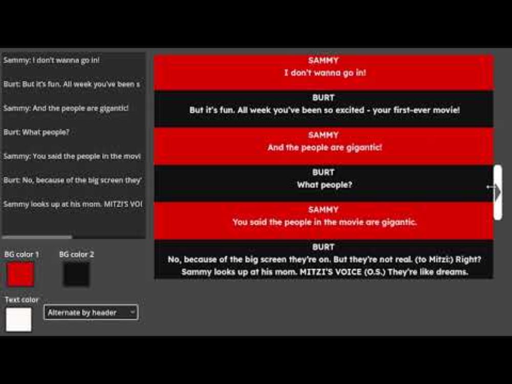 I made an accessibility tool to help with reading text for scripts and auditions but also whatever!