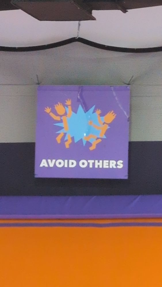 Photo of a sign that reads "avoid others"
