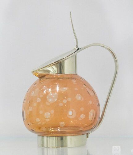 Heliotrope glass with silvered metal mounts