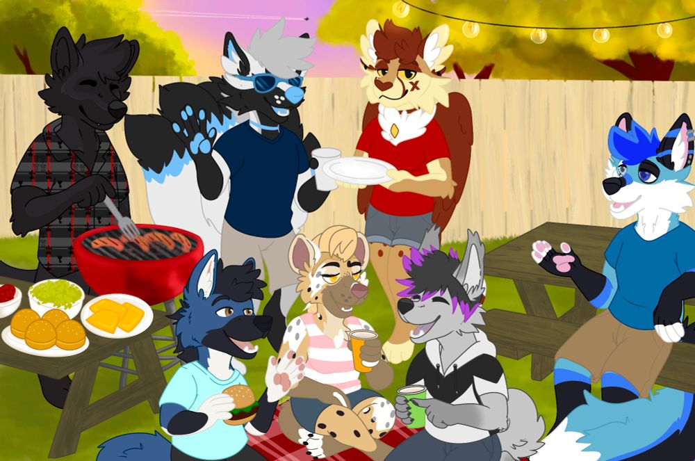 A group photo featuring members in SuncatStudios Patreon server