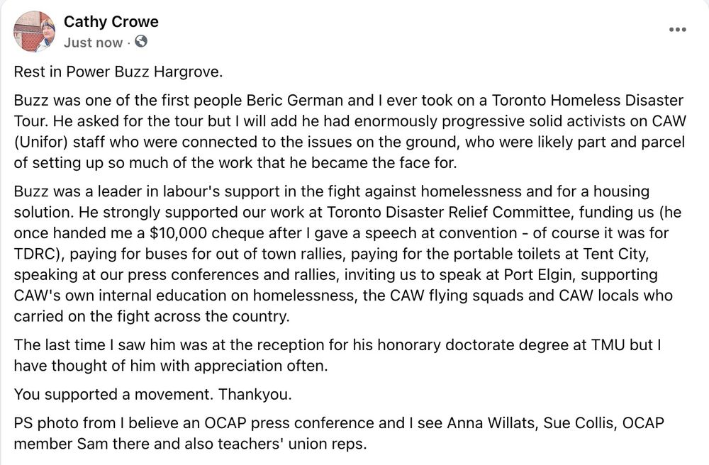 A description of Buzz's support for advocacy on homelessness.