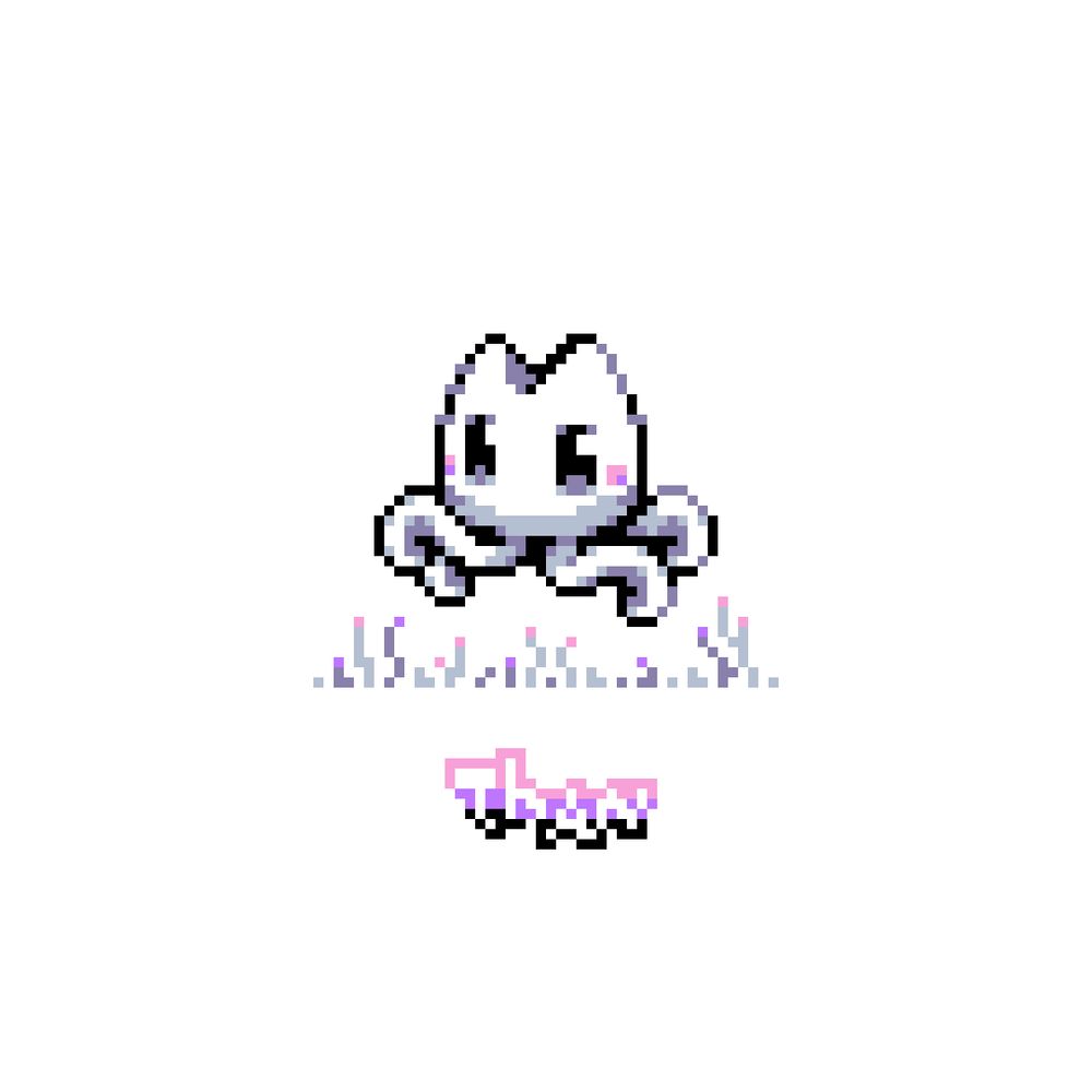 A pixel fanart of Ikachan. The Background is a solid color.