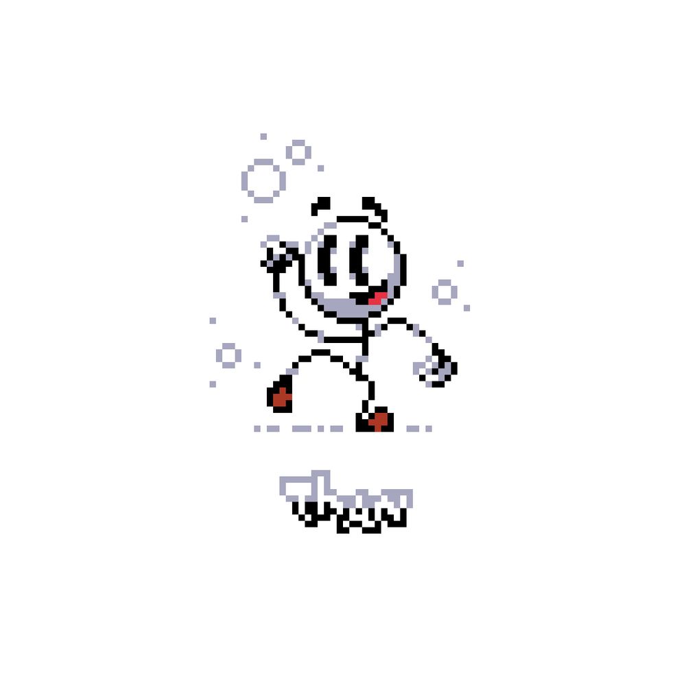 A pixel fanart of Henry Stickmin from the Adobe Flash Player games. The Background is a solid color.