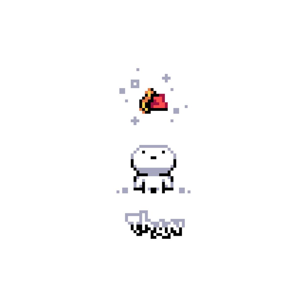 A pixel fanart of Gomez, the main character of FEZ, receiveing his powers. The Background is a solid color.