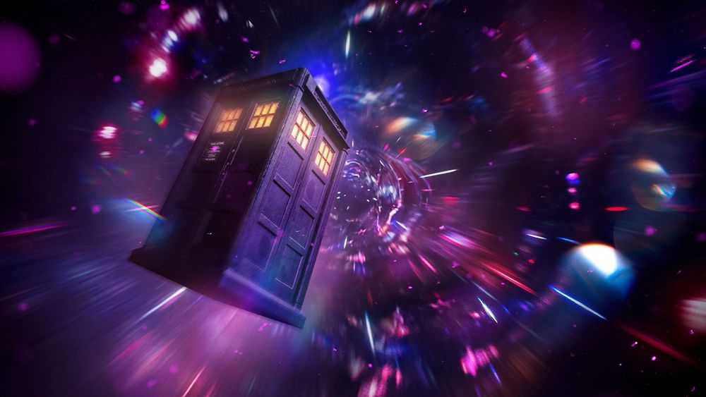 The Tardis in the time vortex.