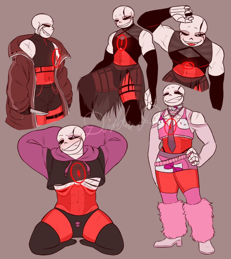 my Killer sans variant, Snaps, in a few outfits from pinterest/inspired by ones from pinterest.