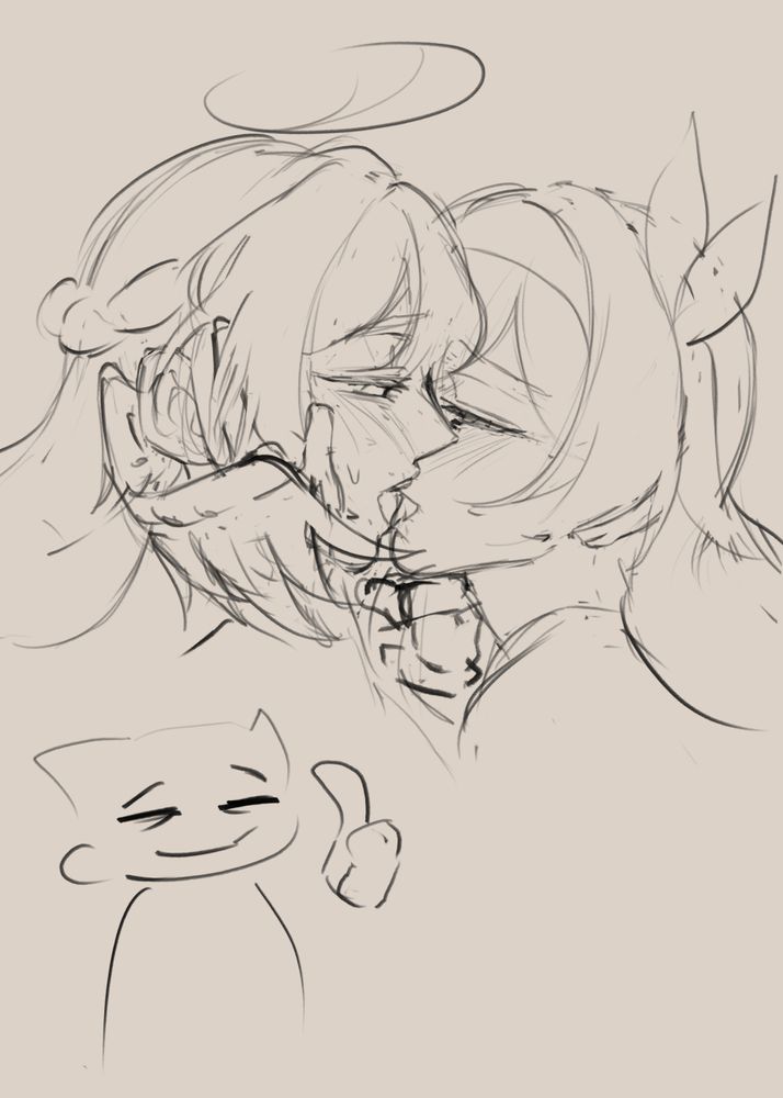 quick sketch  of robin and firefly kissing