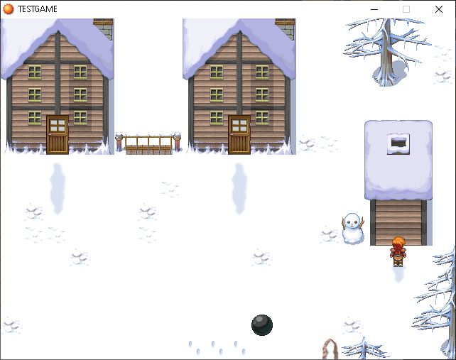 screenshot of rpgmaker with a building without a door