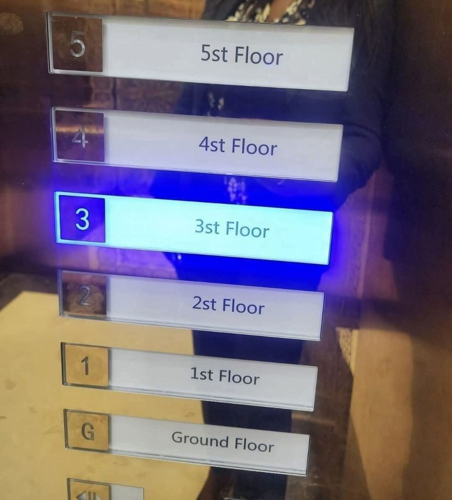 Elevator light that says 3st floor.