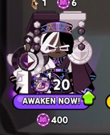 An image of a gacha pull of Cookie Run, featuring Dark Cacao Cookie Awakened