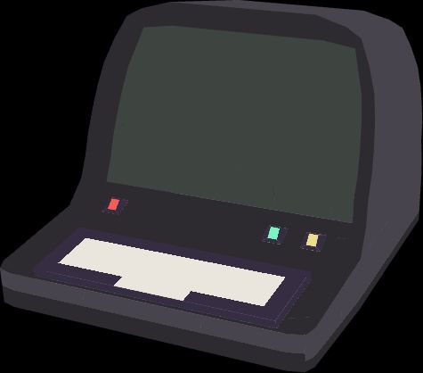 Low poly retro computer terminal