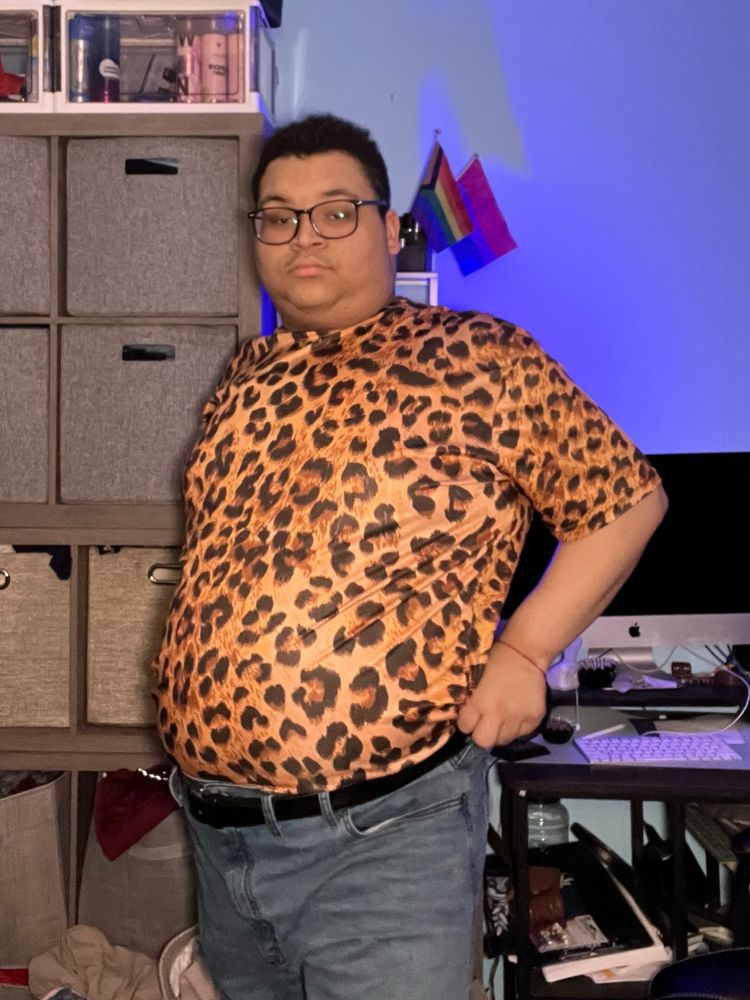 This hot cheetahlicious shirt + denim jean shorts combo, with a hot mce creations leopard print jockstrap underneath! 🤭

Event: Hell’s Kitchen Himbo at VV Bar, Jockstrap Night