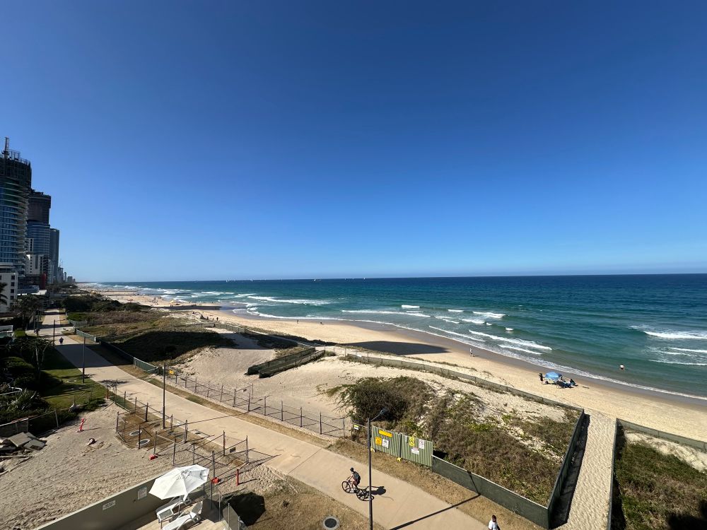 The beach on the Gold Coast, Australia. 
