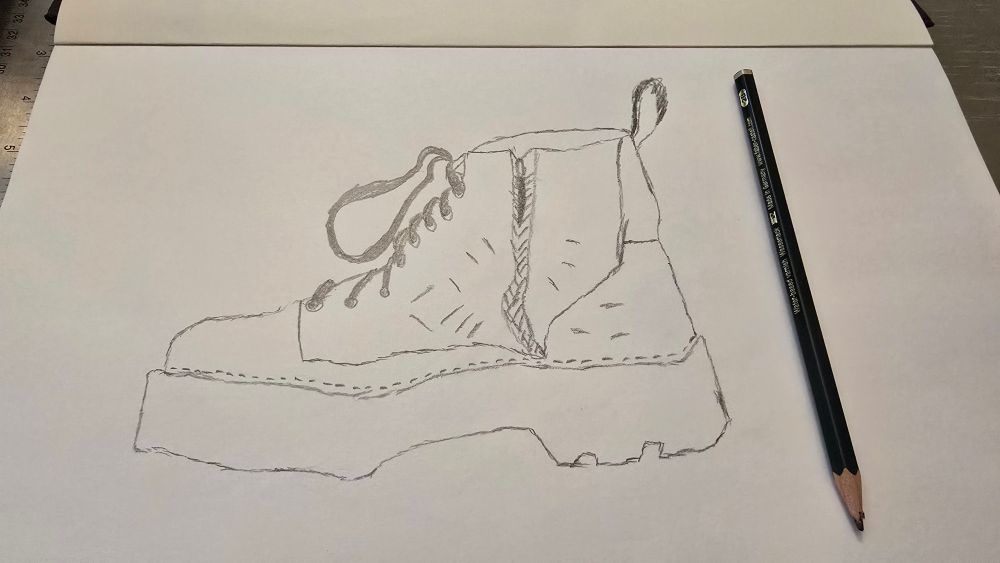 A simple drawing of a boot