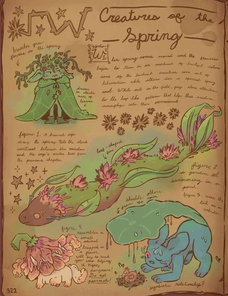 Various spring creature designs