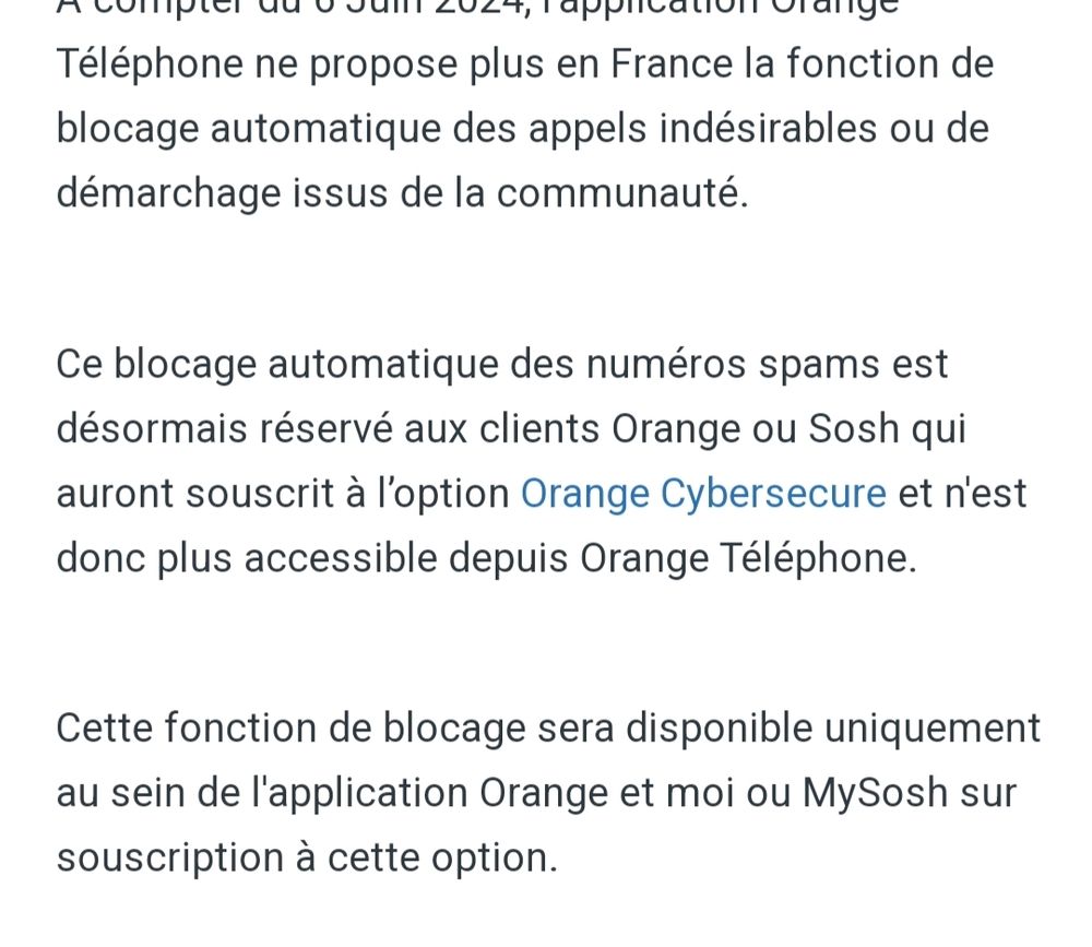 l'appli orange ne filtre plus les appels sauf quand on est client et qu'on a souscrit une option de merde🤬🤬