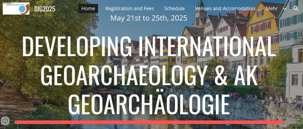 Screenshot from Homepage for the conference Developing international geoarchaeology 