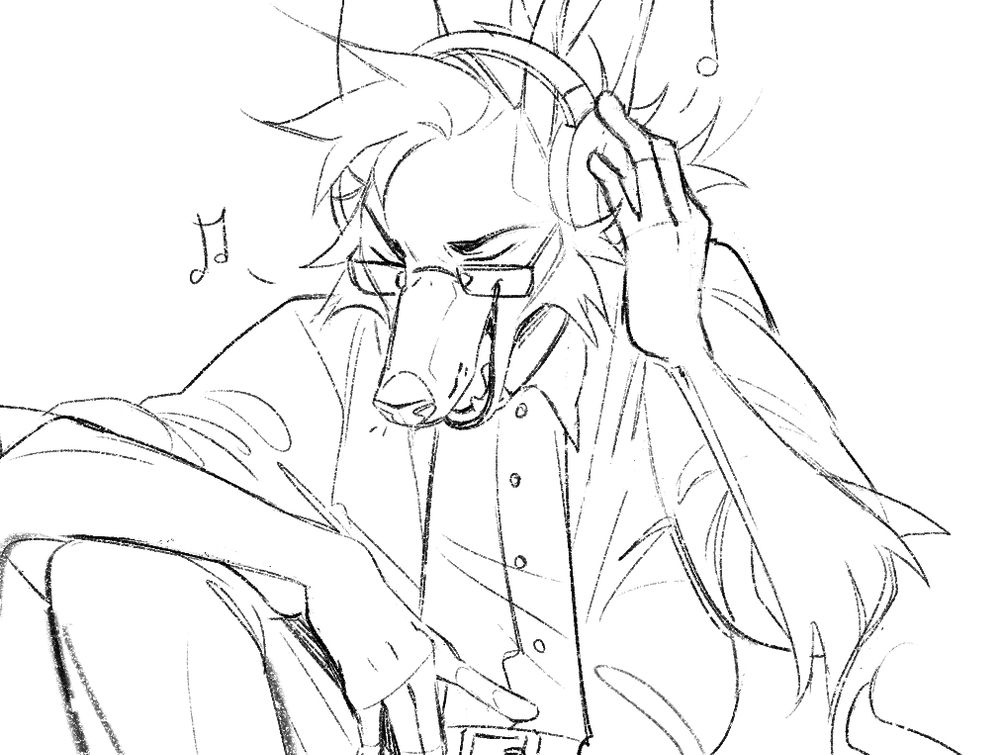 furry commission wip- clean sketch