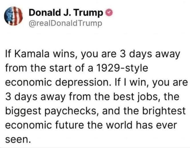 Trump full on into projection by stating all that he will do if elected, despite "warning"
others that Kamala wil do it if thst don't elect her. #Project2025