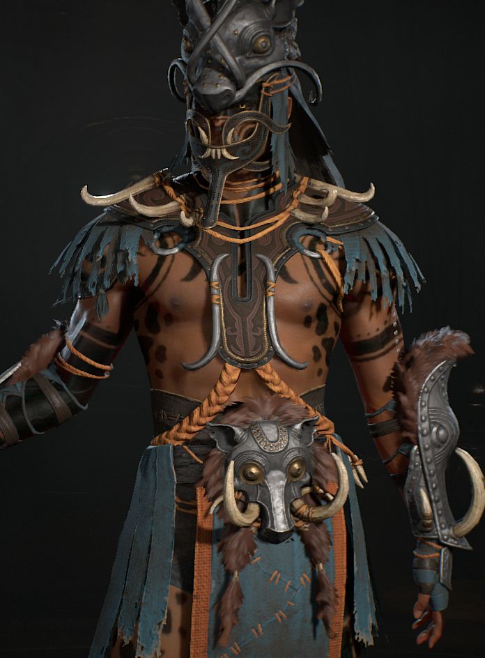 Diablo 4 Spiritbound character wearing the sluttiest shit you can imagine.