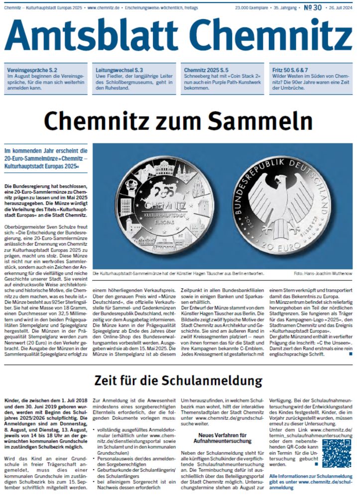 Ausgabe 30/2024 | Stadt Chemnitz