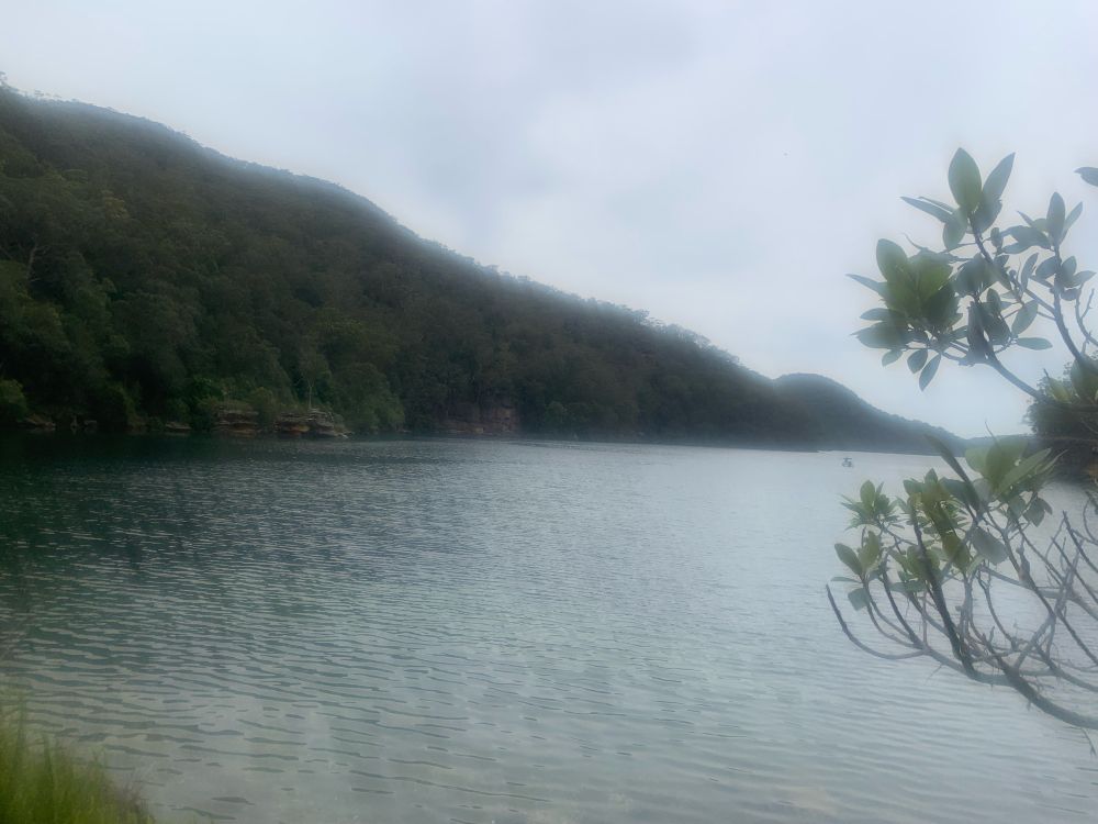 really blurry photo of a lake