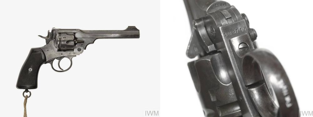 The Webley Mk V was the standard British service revolver at the outbreak of the #FWW. This one, IWM FIR 11492, belonged to none other than J R R Tolkien, who served at the Somme with 11th Battalion, Lancashire Fusiliers. https://www.iwm.org.uk/collections/item/object/30034679