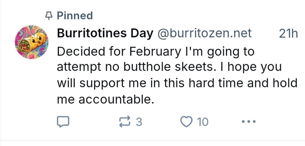 Poster's aim to avoid the word butthole throughout February...