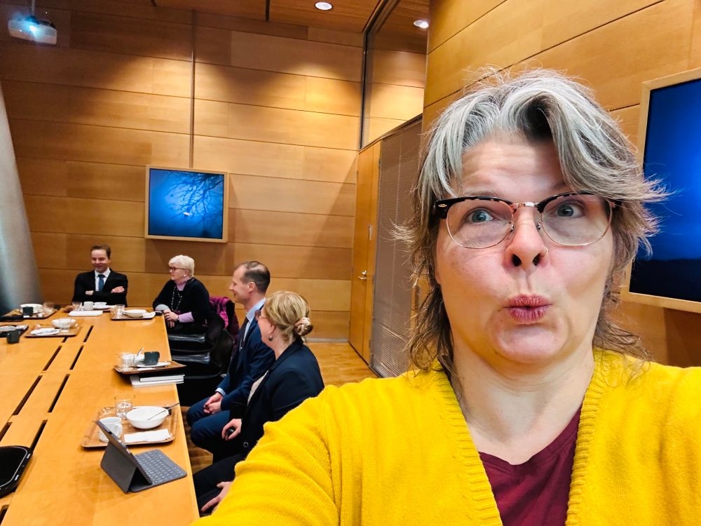 Selfie pikkuparlamentin kokoushuoneessa.