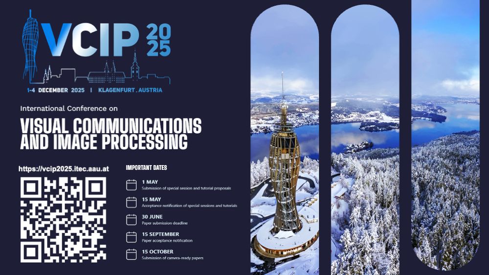 Promo picture for International Conference on Visual Communications and Image Processing -- VCIP 2025, 1-4 December 2025, https://vcip2025.itec.aau.at/