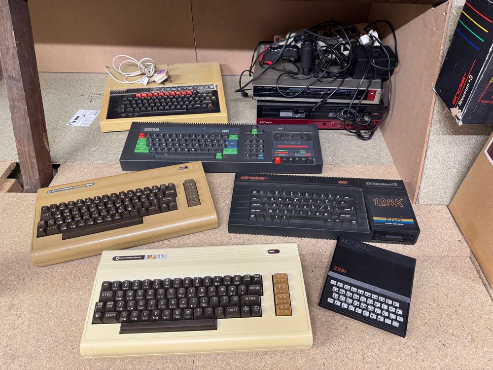 BBC Micro B+
Sharp X1 Turbo
CPC 464
C64 Breadbin
ZX Spectrum +3
Commodore Vic 20
ZX81