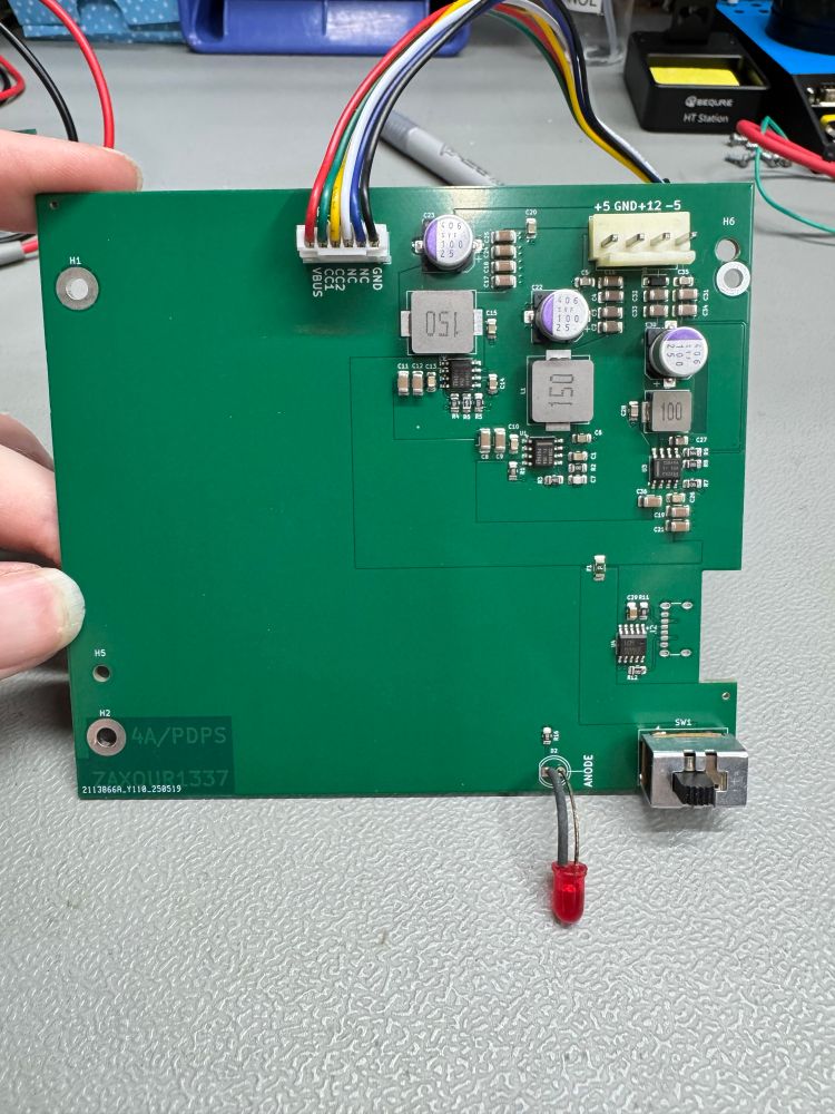 New PSU taking in 20v usbcpd and outputting the TI’s 5, 12 and -5 voltages
