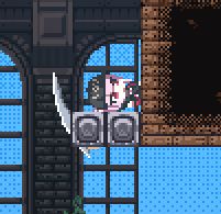 A screenshot of Holocure showing Mori Calliope in her casual outfit lying on the ground after having fallen from a considerable height in the Tower of Suffering. 