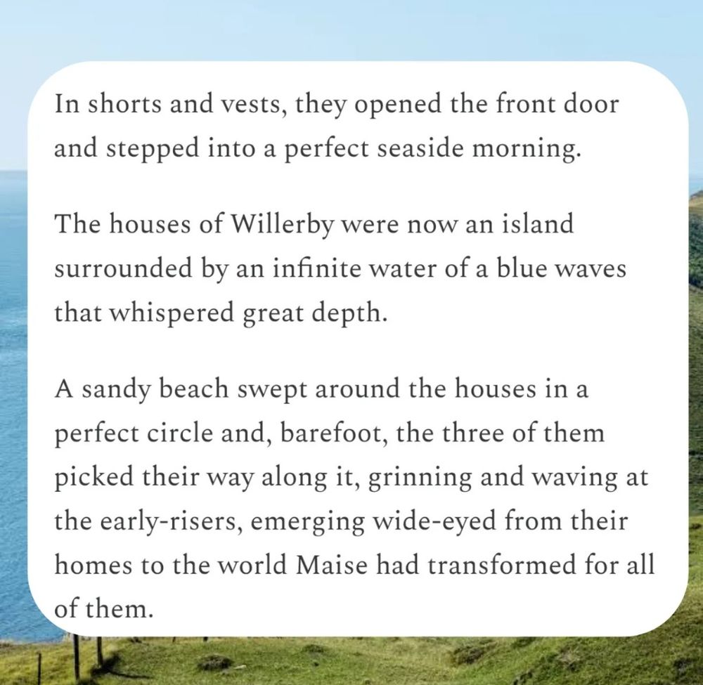 Screenshot of text from the linked story overlaid on a photo of an English coast. 