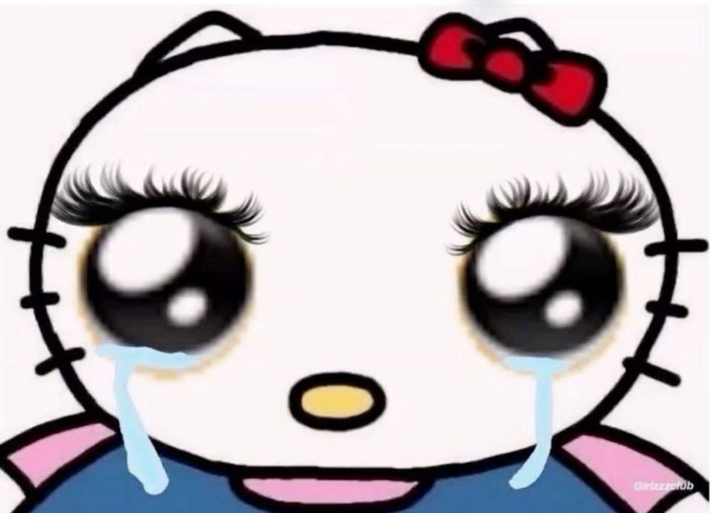 sad cat drawing with pleading eyes