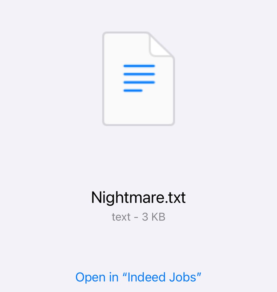 Nightmare.txt

Open in Indeed Jobs