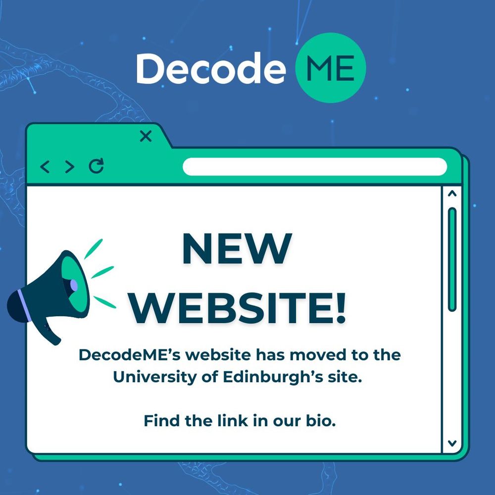 New website! DecodeME's website has moved to the University of Edinburgh's site. Find the link in our bio. 